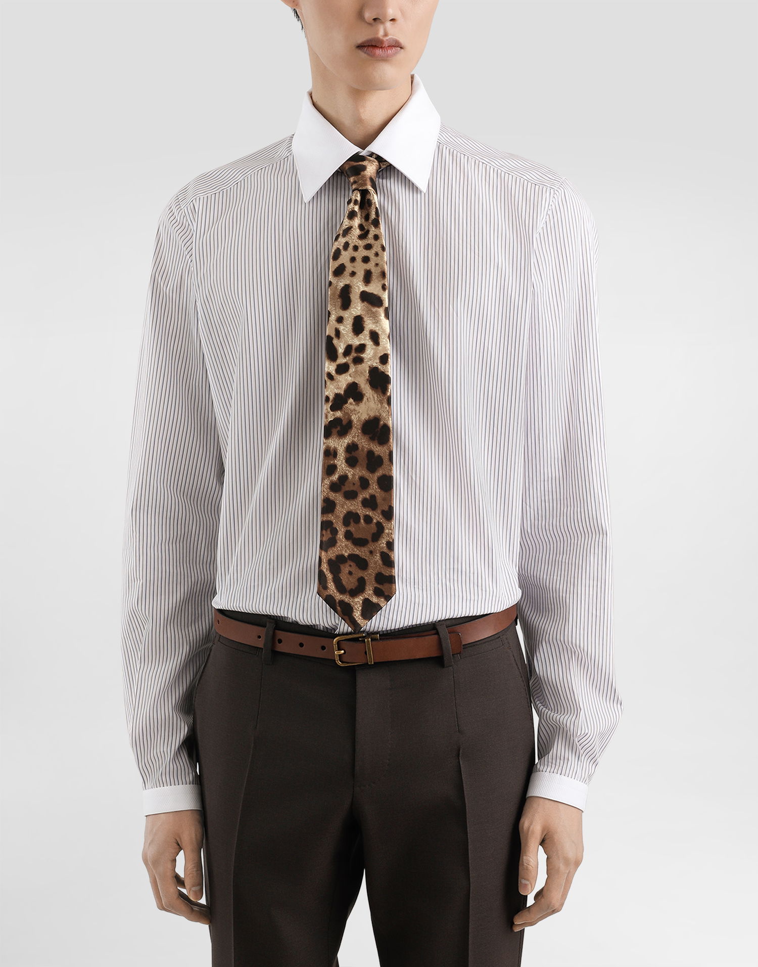 Modni dodatki Dolce & Gabbana Dolce & Gabbana Satin Tie with Leopard Print Rjava | GT181EFS1GTHY13M, 1