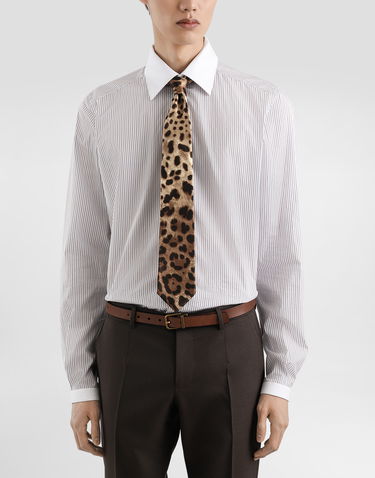 Modni dodatki Dolce & Gabbana Dolce & Gabbana Satin Tie with Leopard Print Rjava | GT181EFS1GTHY13M, 1