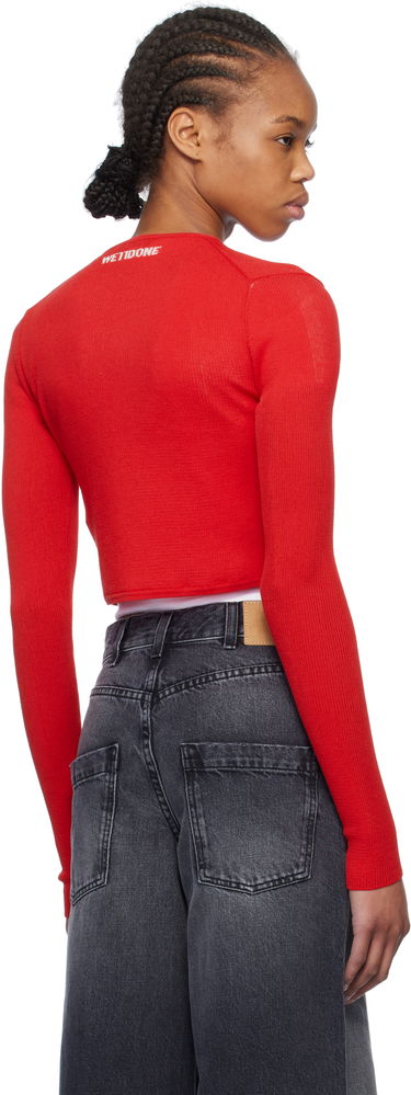 Pleteni pulover We11done We11done Ribbed Tight Knit Cardigan Rdeča | WD-KC0-25-614-W-RD, 2