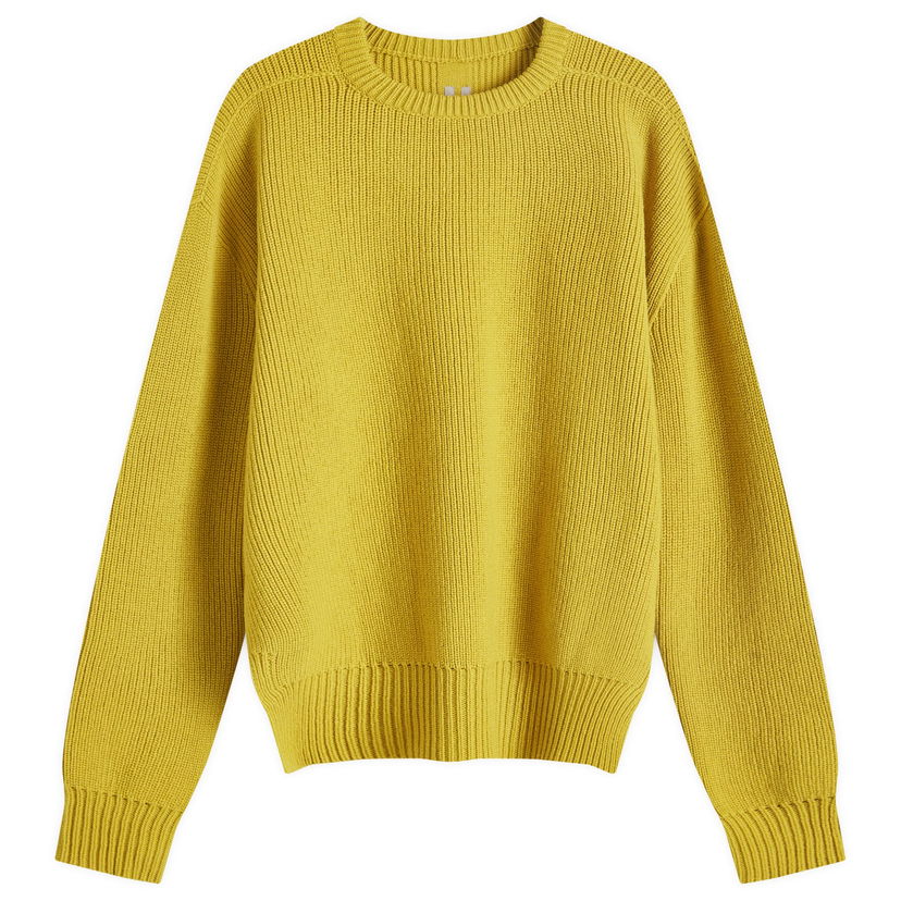 Pleteni pulover Rick Owens Fisherman Knit Round Neck Rumena | RU02D6649-12