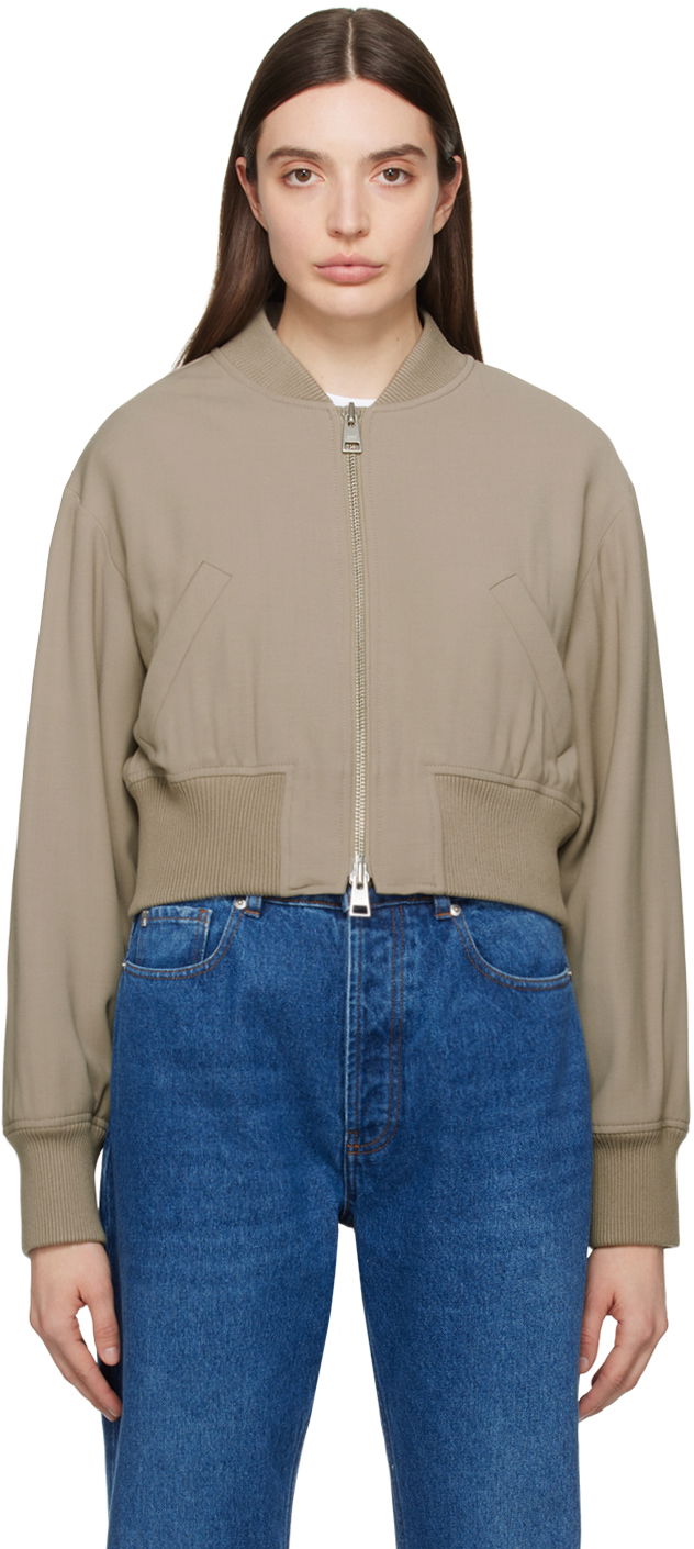 Bomber jakna AMI Zip Bomber Jacket Bež | FJK002.VI0007