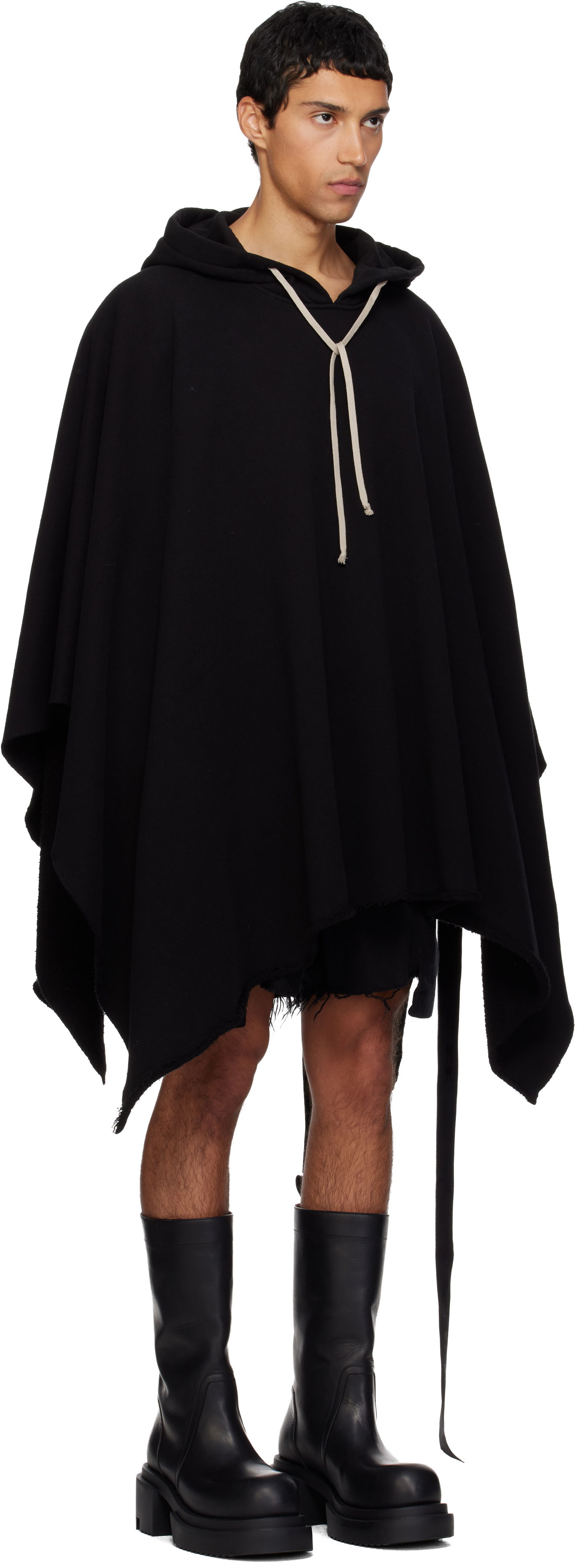 Pulover Rick Owens DRKSHDW Poncho Hoodie Črna | DU02E7275 FSL, 1