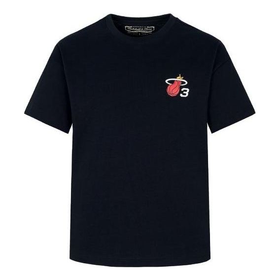 Majica Mitchell & Ness Mitchell & Ness NBA Miami Heat Dwyane Wade Logo T-Shirt Črna | MNJYSST22019-BLACK