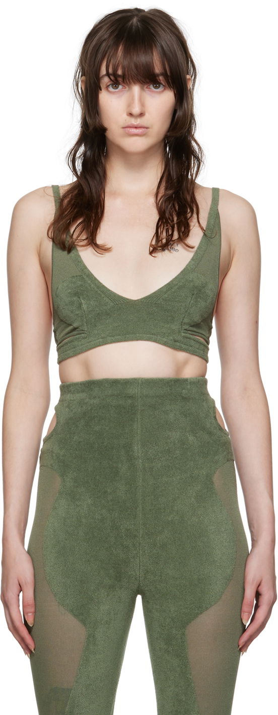 Modrček Dion Lee Chenille Intarsia Bra Zelena | A7606P22