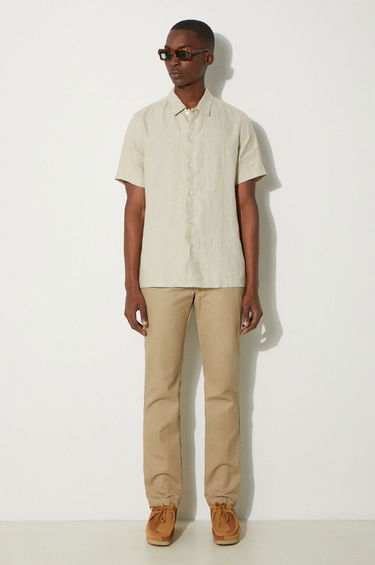 Srajce Samsoe Samsoe Samsoe Samsoe Saavan Regular Fit Linen Shirt Bež | M24100052, 1