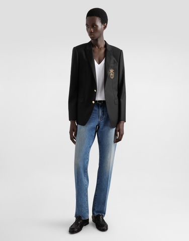 Jakna Dolce & Gabbana Single-breasted Embroidered Patch Jacket Črna | G2LK0ZFU3H1N0000, 1