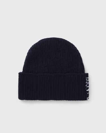 Beanie Marni Ribbed Knit Beanie with Contrast Stitching Mornarica | CLZC0170Q0-00B90, 3