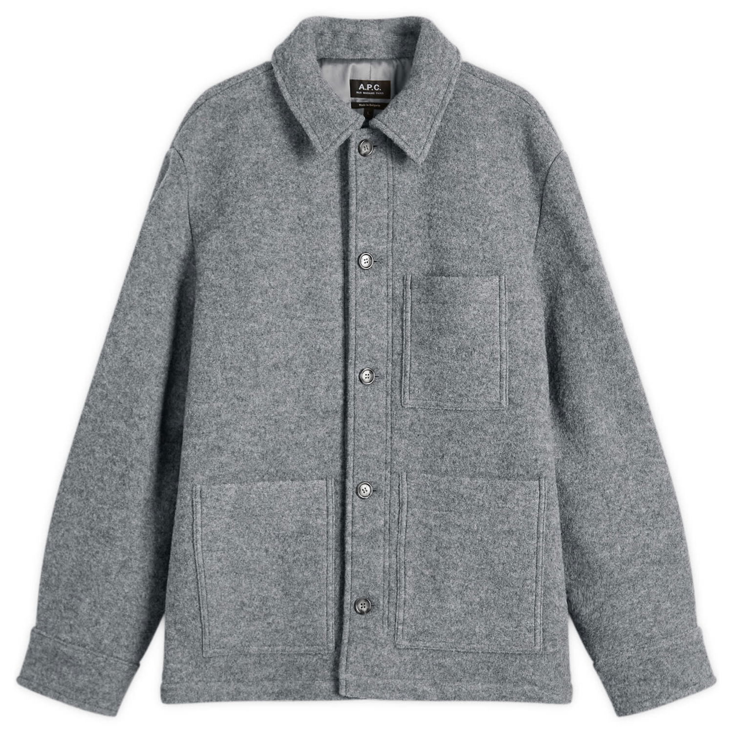 Jakna A.P.C. A.P.C. Emile Felted Wool Chore Jacket Siva | WVBEH-H32029-PLA, 0