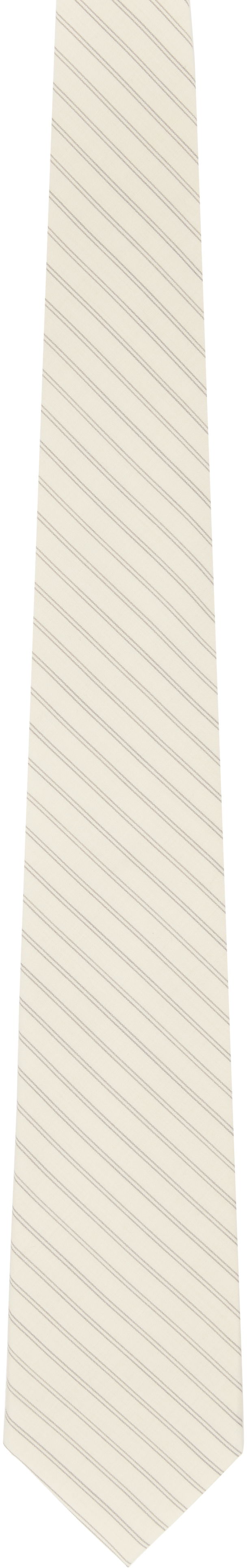 Pasovi AURALEE AURALEE Super Fine Wool Stripe Tie Bež | A25ST03WW-W, 0