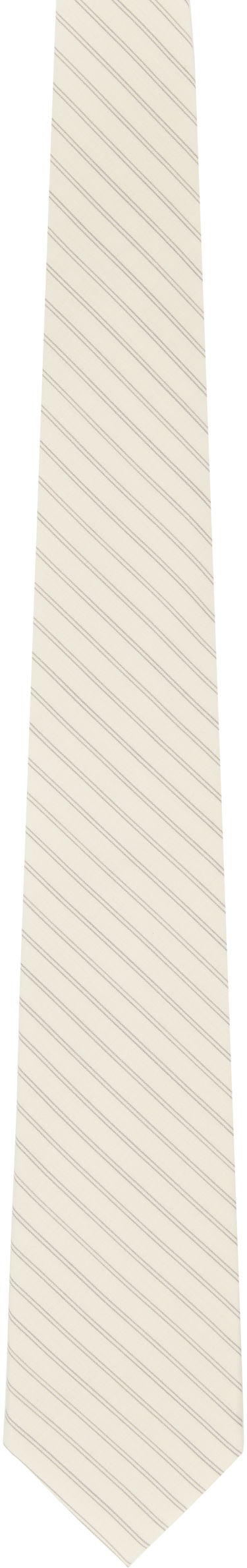 Pasovi AURALEE AURALEE Super Fine Wool Stripe Tie Bež | A25ST03WW-W, 0