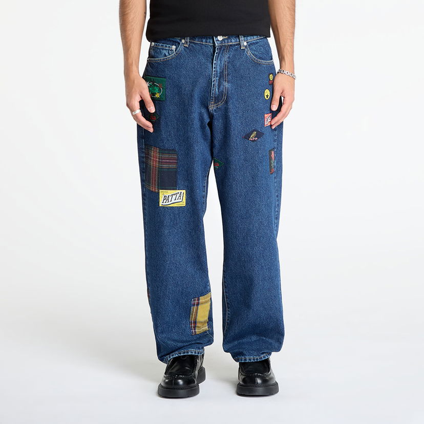 Kavbojke Patta Whole Lotta Labels Patched Denim Pants Modra | POC-AW25-4200-386-0006-197