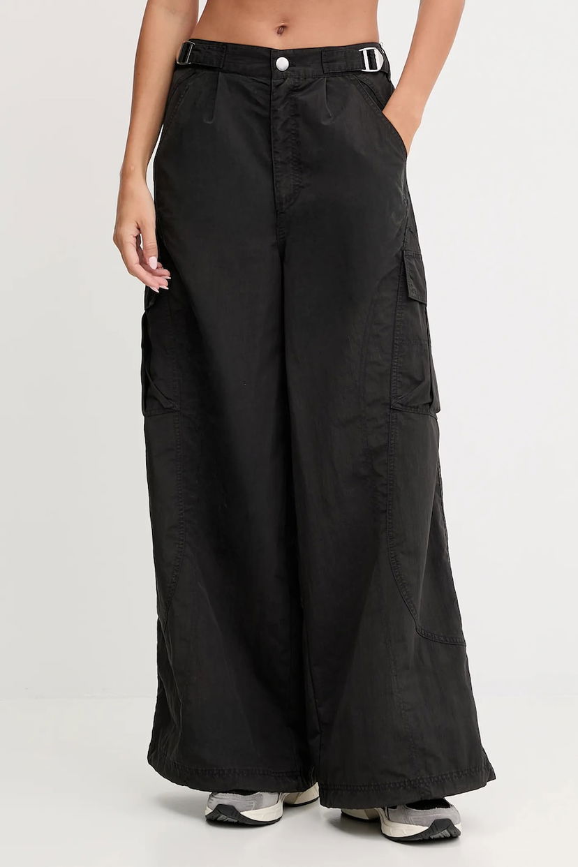 Cargo hlače Puma High-Waisted Wide-Leg Cargo Pants Črna | 632507