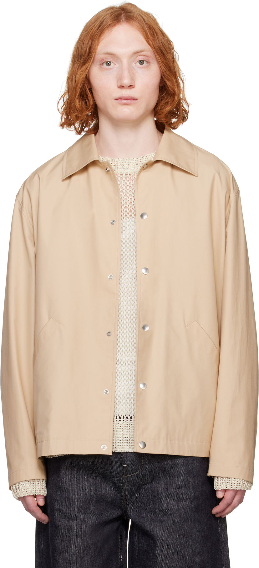 Vetrovka Jil Sander Jil Sander Logo Jacket Bež | J23BN0003_J45026