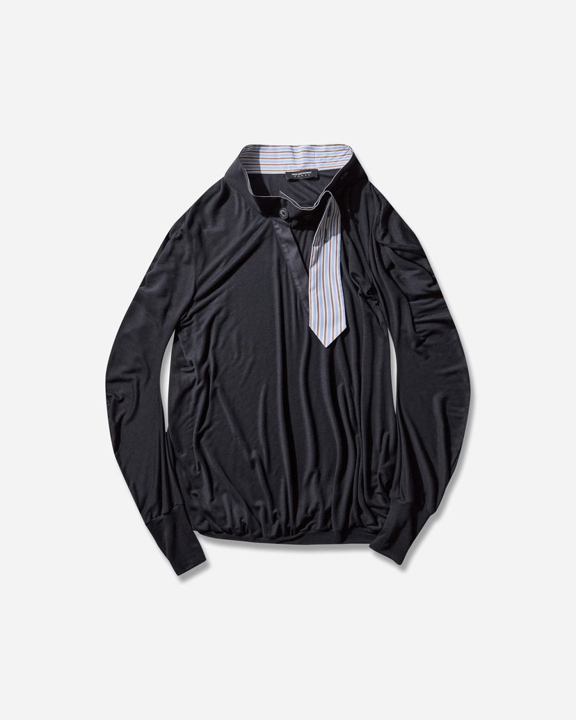 Dres KIKO KOSTADINOV Howe Long-Sleeve Jersey with Striped Placket Detail Črna | KKWAW25TP06 80