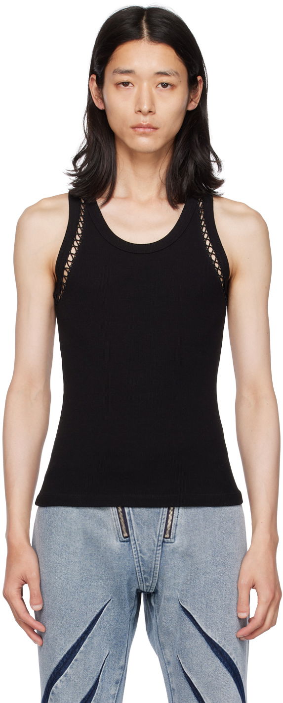 Majica brez rokavov Dion Lee Picot Lace Tank Top Črna | C3148P23