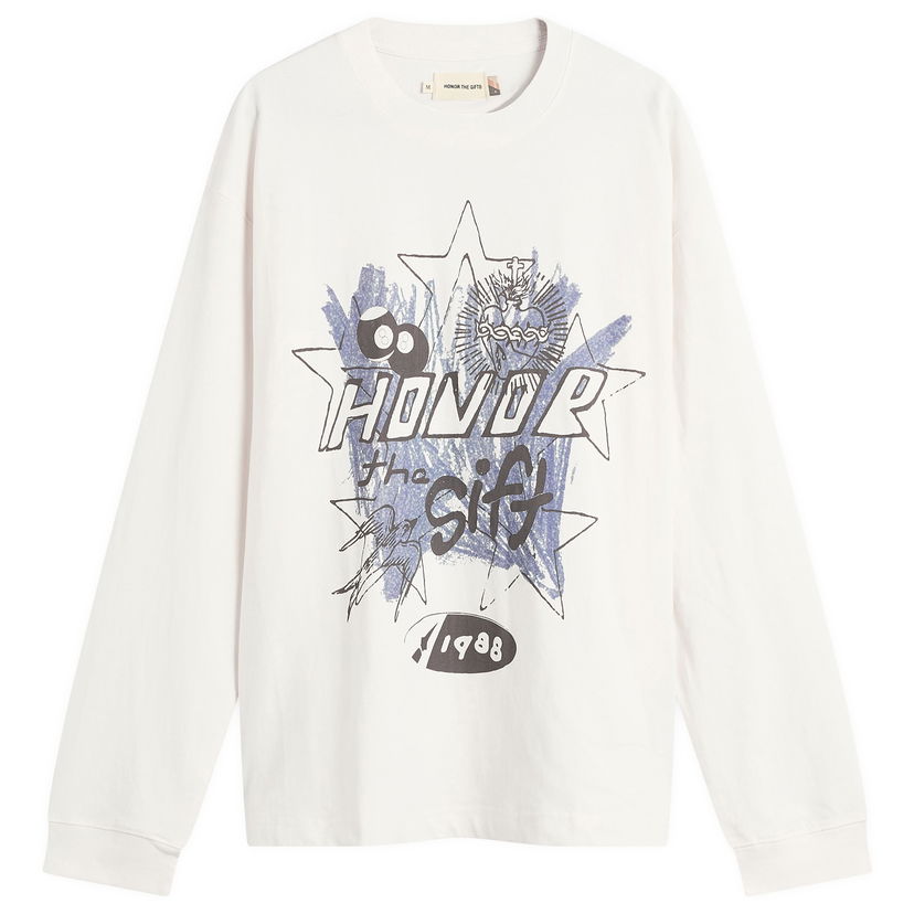Majica Honor The Gift Pop Art Long Sleeve T-Shirt Bela | HTG250344-WHT