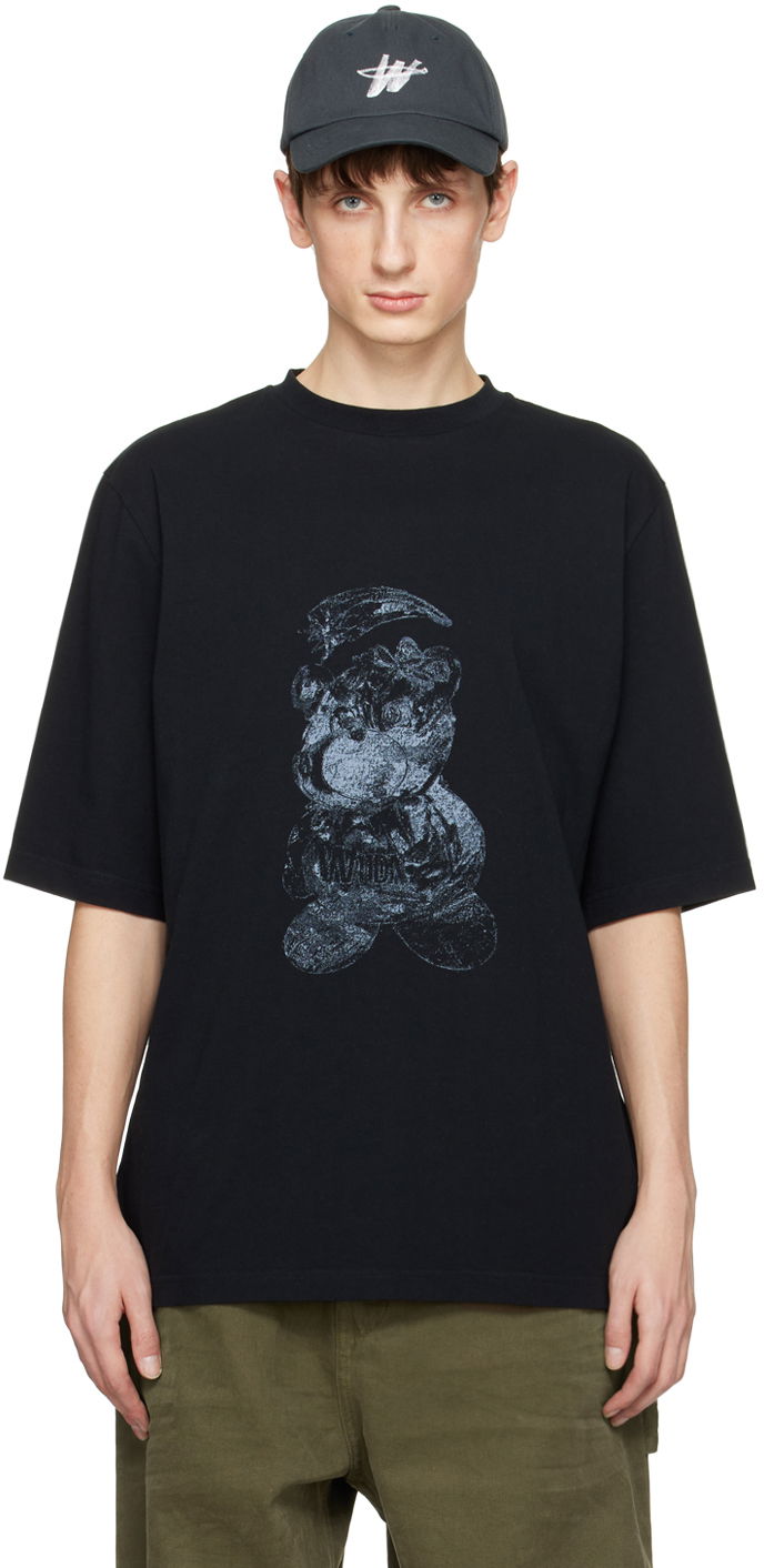 Majica We11done We11done Overdyed Graphic T-Shirt Črna | WD-TT0-24-725-U-BK