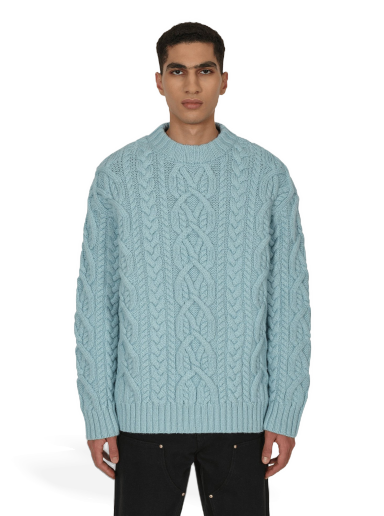 Srajce Dries Van Noten Cable Knit Sweater Blue Turkizna | 222-021232-5707 505
