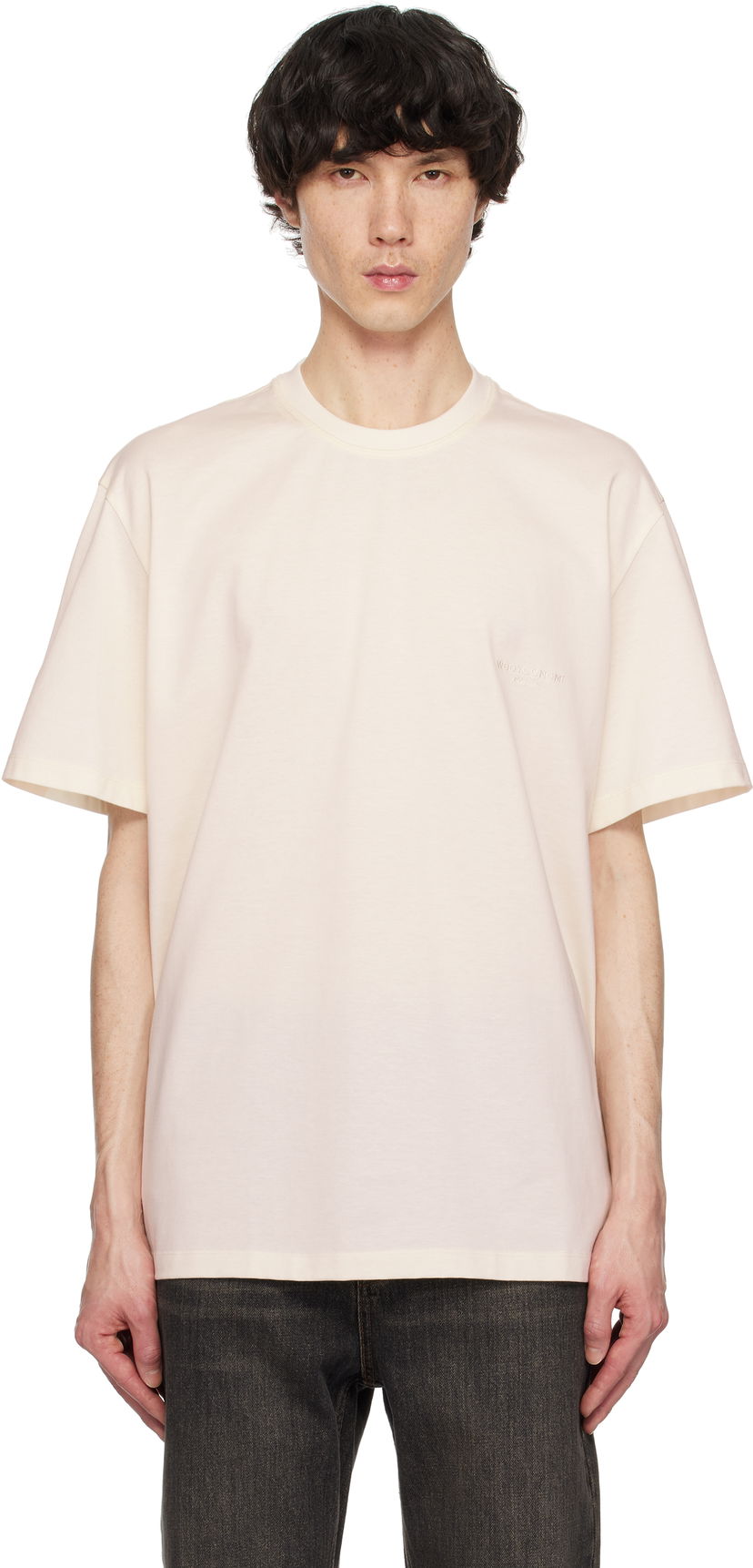Majica WOOYOUNGMI WOOYOUNGMI Embroidered Logo T-Shirt Bež | W251TS02