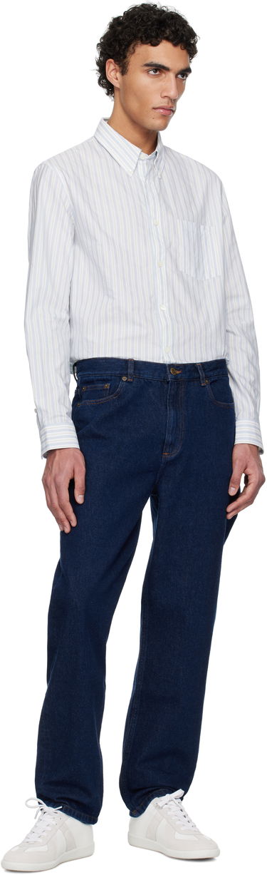 Srajce A.P.C. A.P.C. Edouard Brodée Striped Button-Down Shirt Bela | COHFZ-H12509, 4