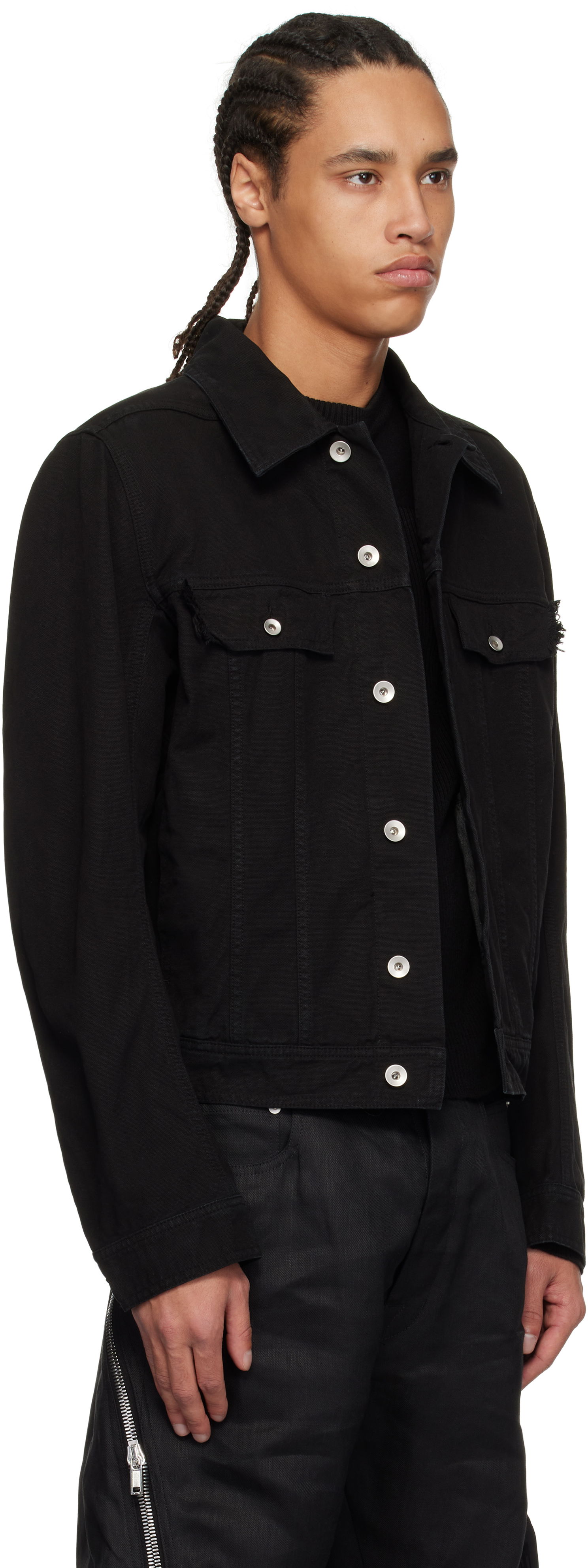 Jakna Rick Owens Rick Owens DRKSHDW Hollywood Trucker Denim Jacket Črna | DU01E3751 CVS, 1