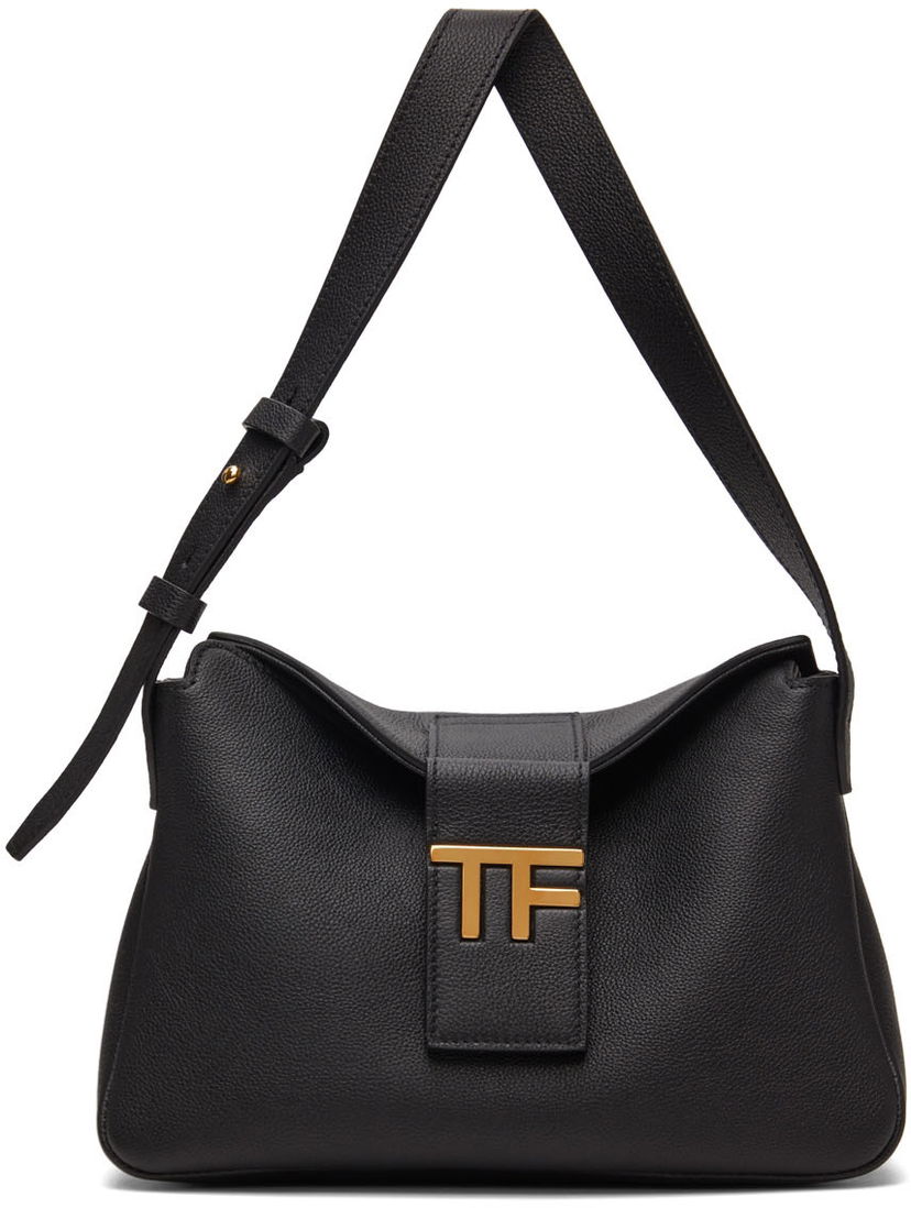 Torba za čez ramo Tom Ford TOM FORD Mini Calfskin Shoulder Bag Črna | L1581T-LCL297