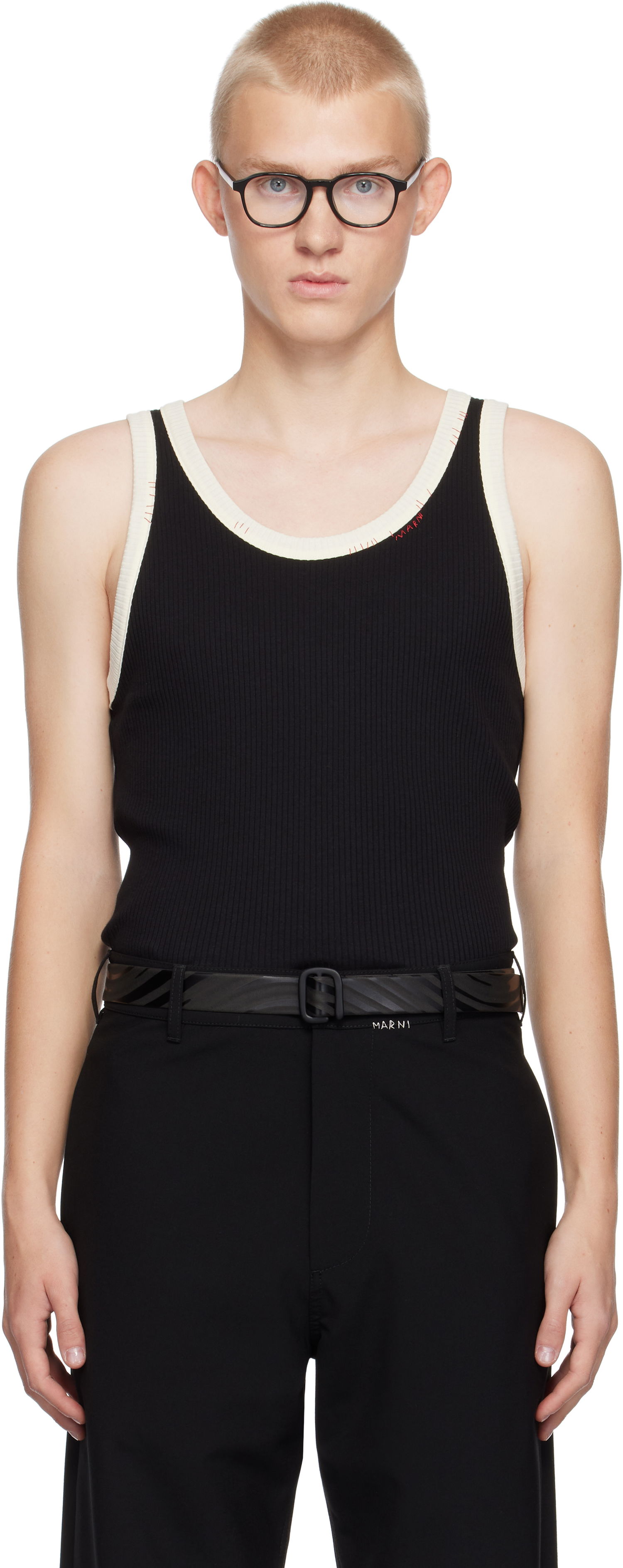 Majica brez rokavov Marni Tank Top Mending Črna | HUMU0299QS UTC404, 0