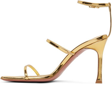 Modni dodatki Amina Muaddi Amina Muaddi Maya Heeled Sandals Kovinski | MAYA SANDAL MIRROR, 2