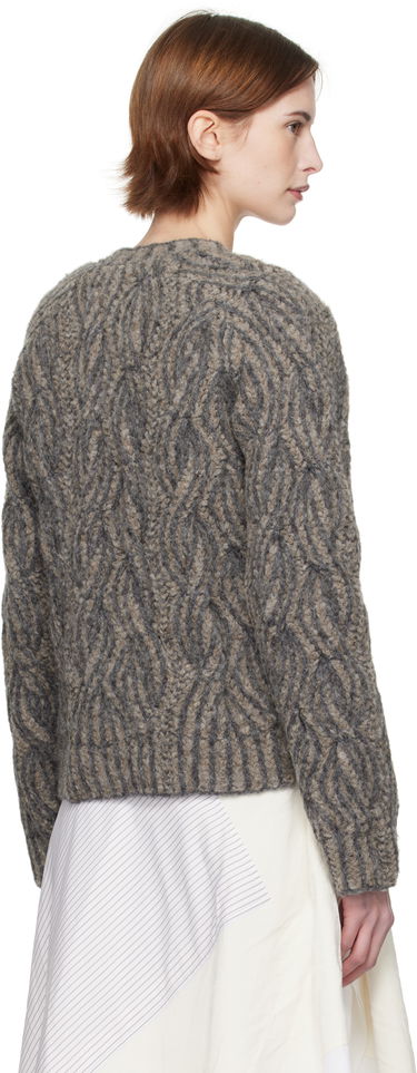 Pleteni pulover Eckhaus Latta Eckhaus Latta Plait Knit Sweater Siva | 8110-EL-PS25-S -, 2