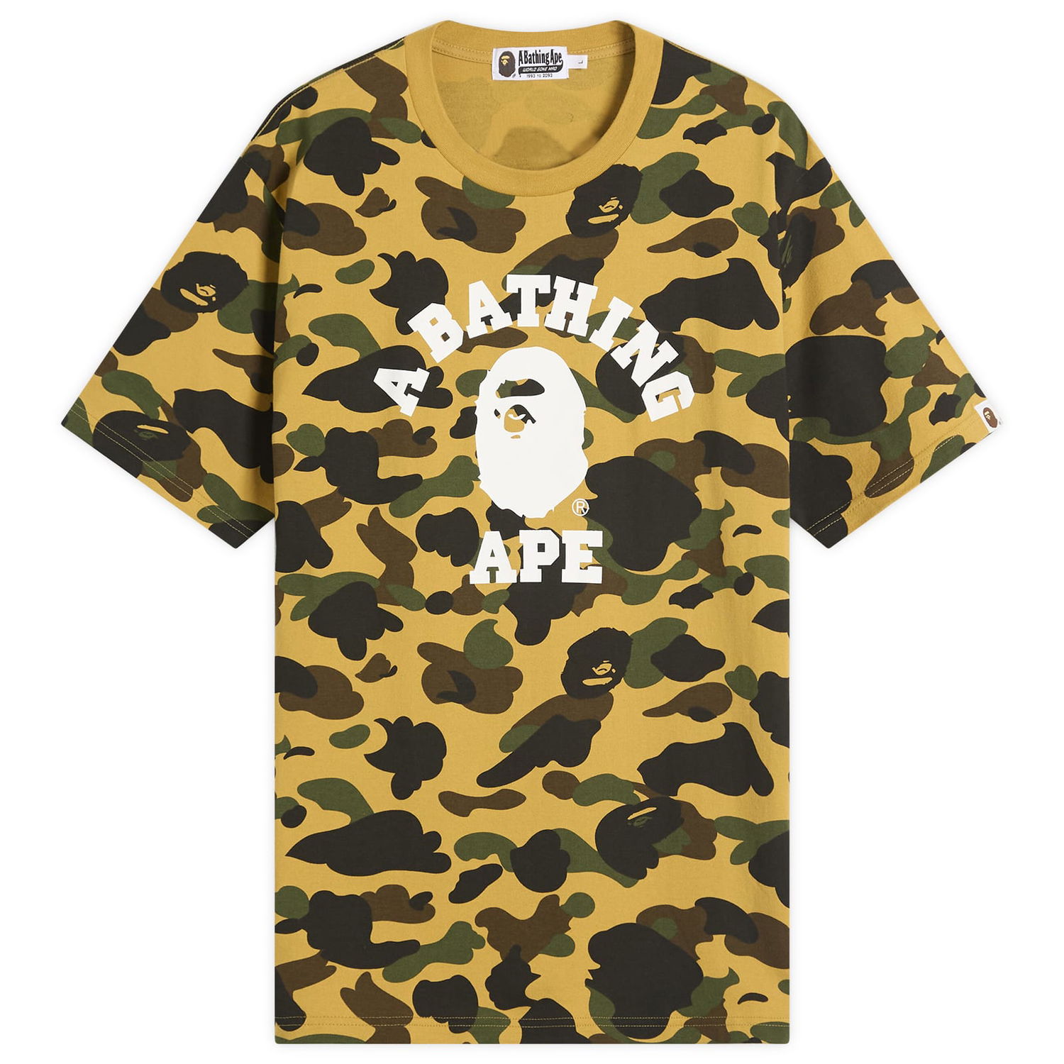 Majica BAPE Bathing Ape 1st Camo College Tee, Size Large Rumena | 001CSL301010M-YEL, 0