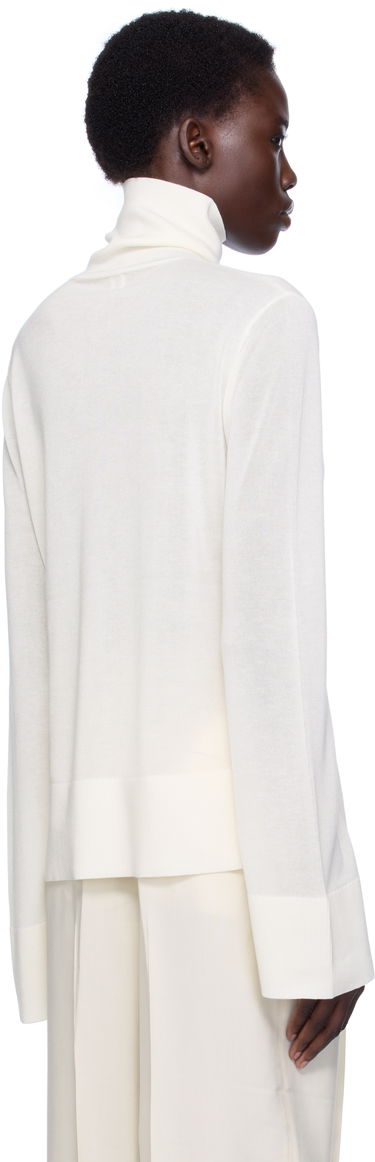 Pleteni pulover TOTEME TOTEME Slit Sleeve Turtleneck Bela | 253-WRT0535-YA0079, 2