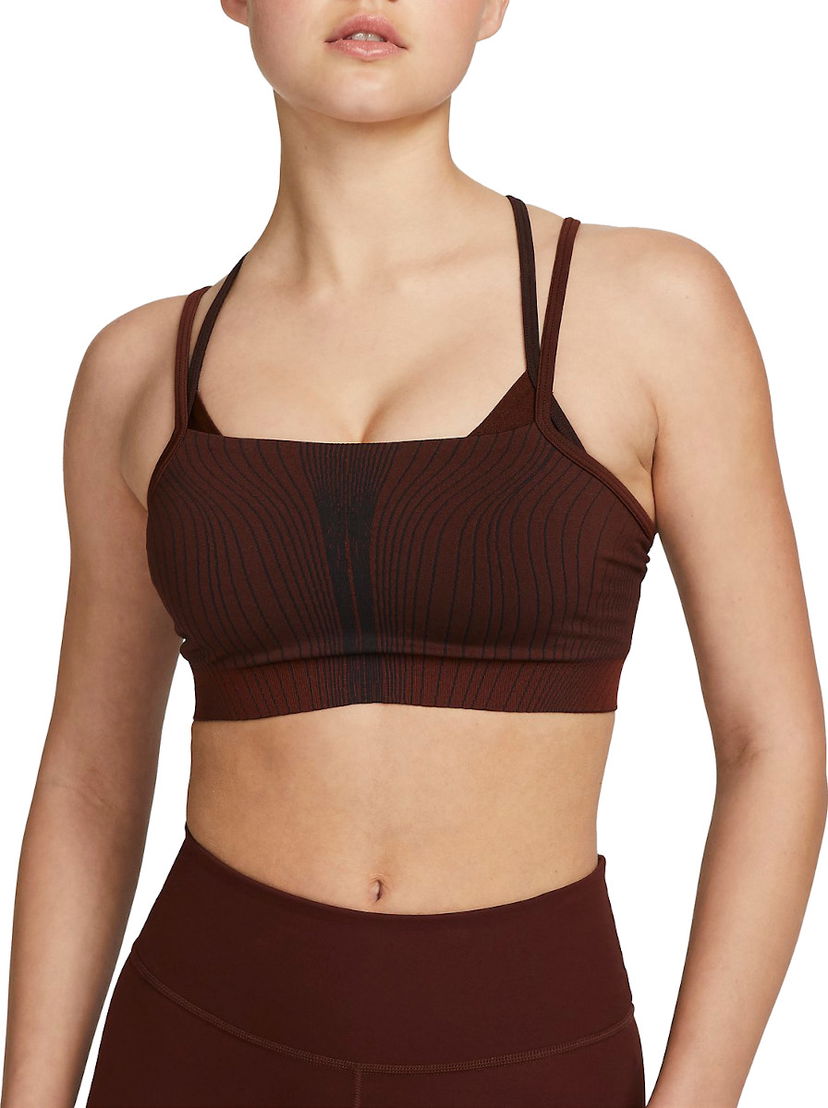 Modrček Nike Yoga Dri-FIT ADV Indy Sports Bra Rjava | dm0549-217