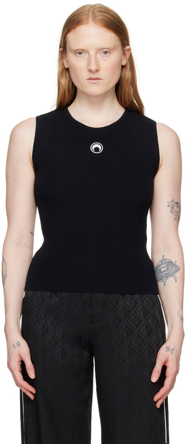 Pleteni pulover Marine Serre Core Sleeveless Crewneck Črna | WTK026