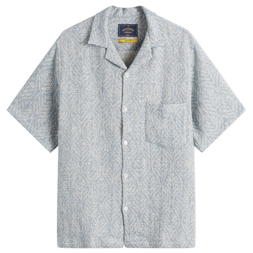 Srajce Portuguese Flannel Portuguese Flannel Pascal Jacquard Vacation Shirt Modra | SS25-070-SKB