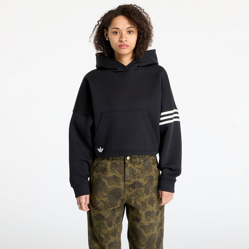 Pulover adidas Originals Neuclassics Cropped Hoodie Črna | JI8500