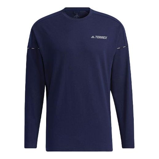 Majica adidas Performance adidas Terrex Logo Long Sleeve T-Shirt Modra | GN9456