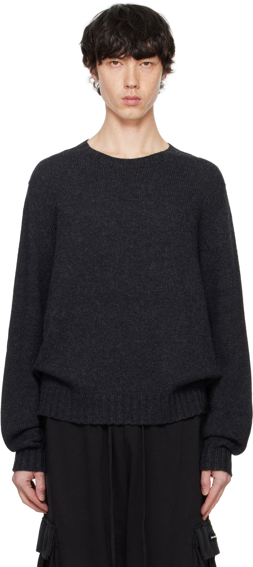 Pleteni pulover Palm Angels Sweater Siva | PMHE027F24KNI0010703