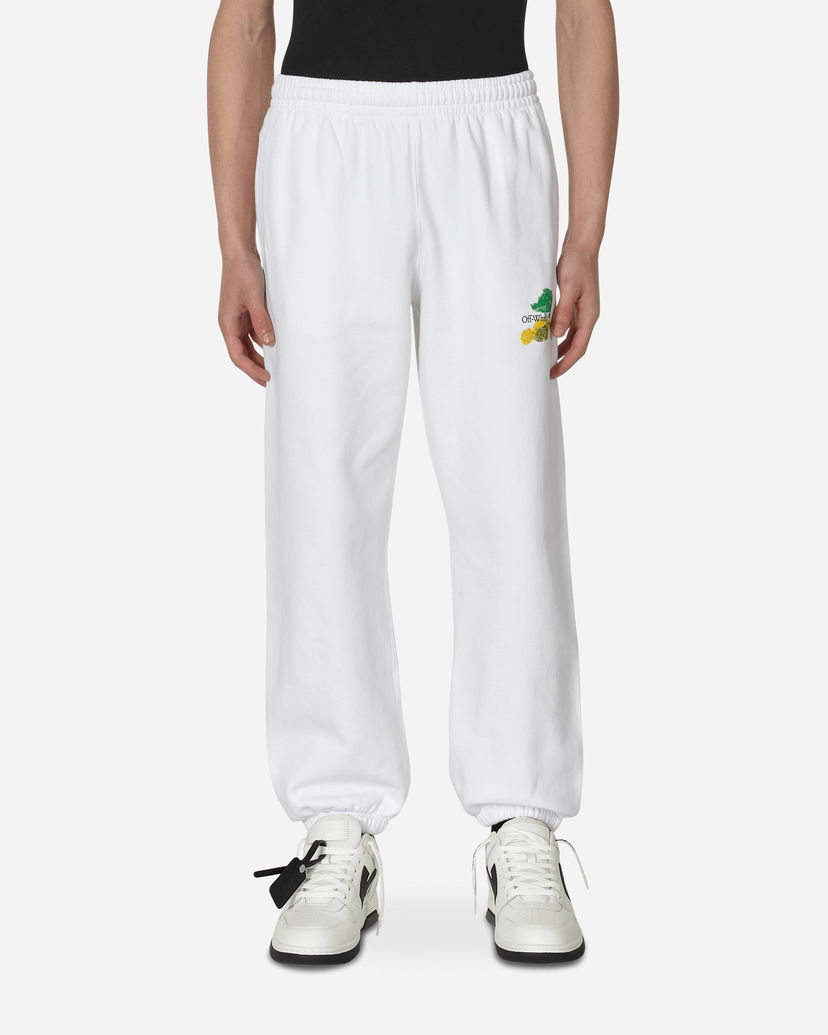 Trenirka Off-White Brush Arrow Slim Sweatpants White Bela | OMCH029S23FLE002 0184