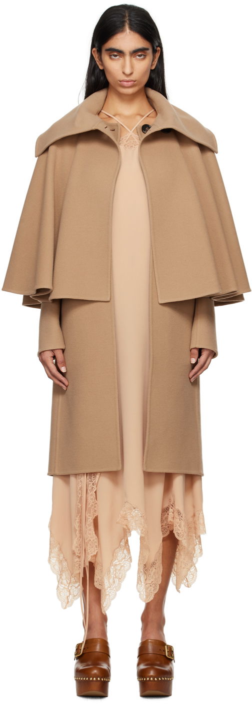 Plašči CHLOÉ Wool & Cashmere Coat Rjava | CH24AMA10071