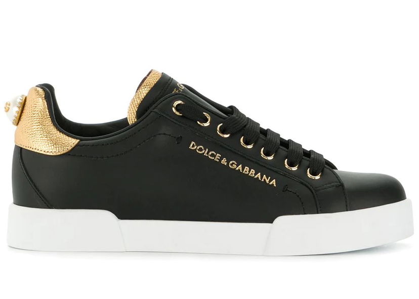 Superge in čevlji Dolce & Gabbana Portofino Black Gold Pearl W Črna | CK1602AN2988E831