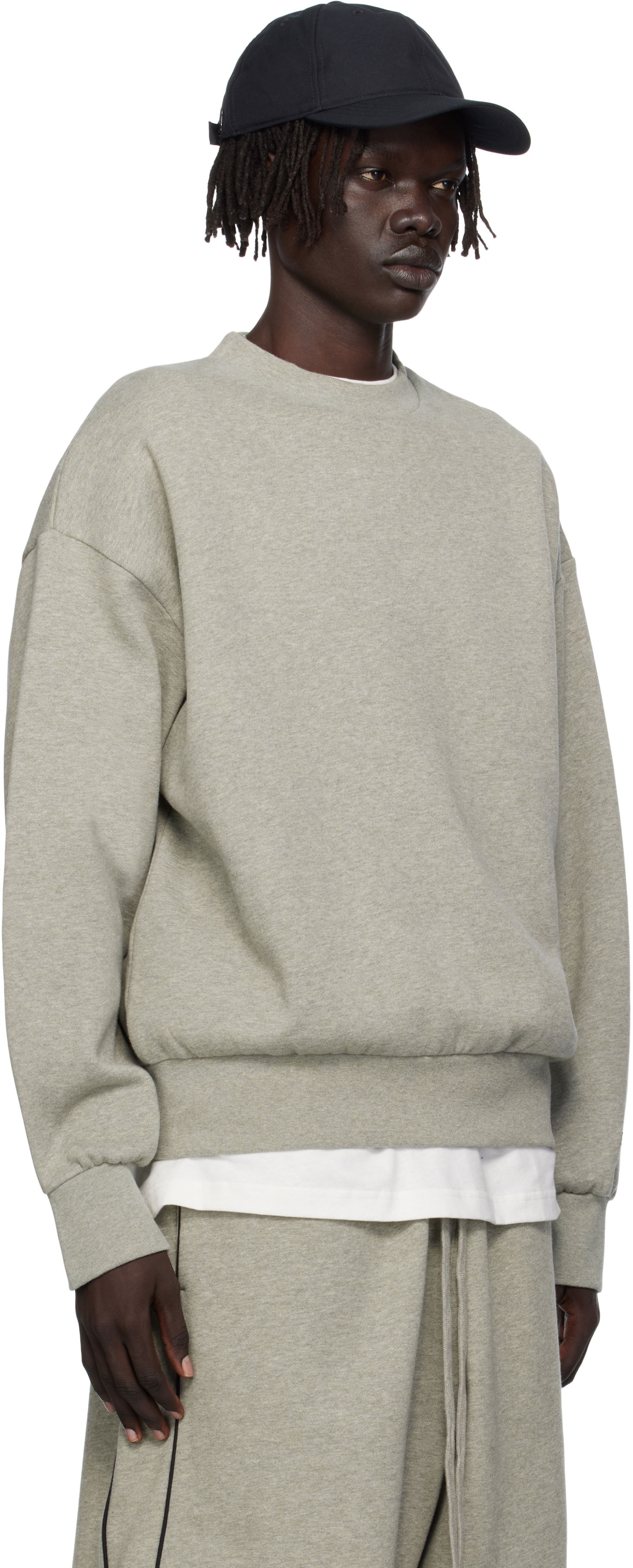 Pulover Fear of God Fear of God ESSENTIALS Classic Fit Fleece Crewneck Sweatshirt Siva | 192SP252045F, 1