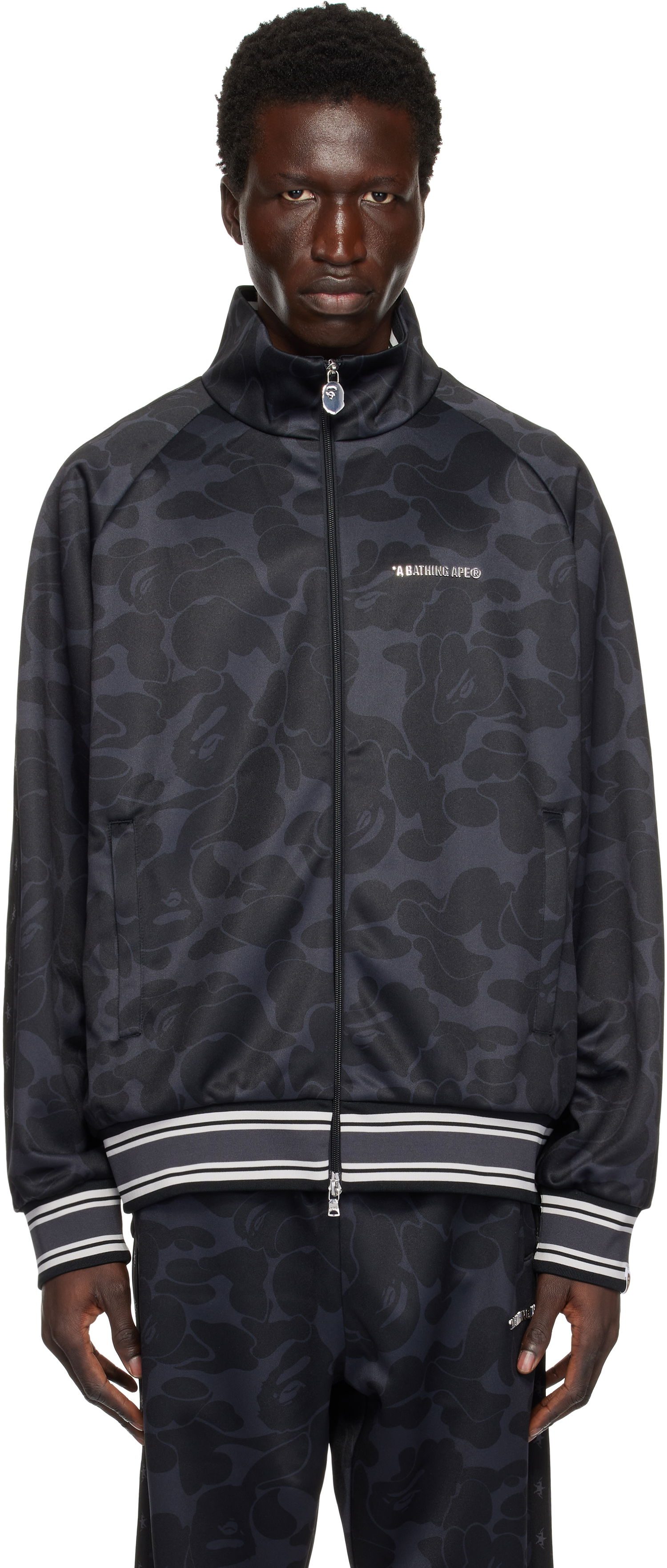 Bomber jakna BAPE Camo Print Track Jacket Črna | 0ZXSWM115314NBKX, 0