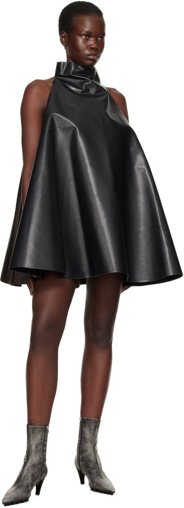 Obleke Marni Marni A-Line Faux-Leather Minidress Črna | ABMA1330QS USCX06, 3