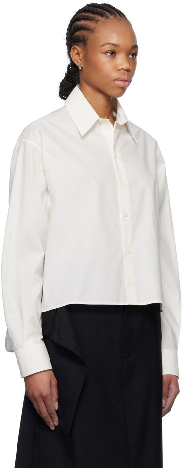 Srajce Maison Margiela MM6 Maison Margiela Spliced Cotton Poplin Cropped Shirt Bela | S52DT0042 M35256, 1