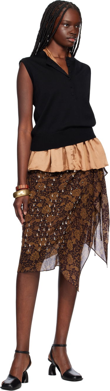 Pleteni pulover Dries Van Noten Dries Van Noten Sleeveless Peplum Sweater Črna | 251-011206-1702, 3