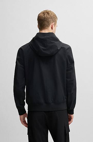 Vetrovka BOSS Regular-Fit Four-Way Stretch Softshell Jacket Črna | 50535195, 1