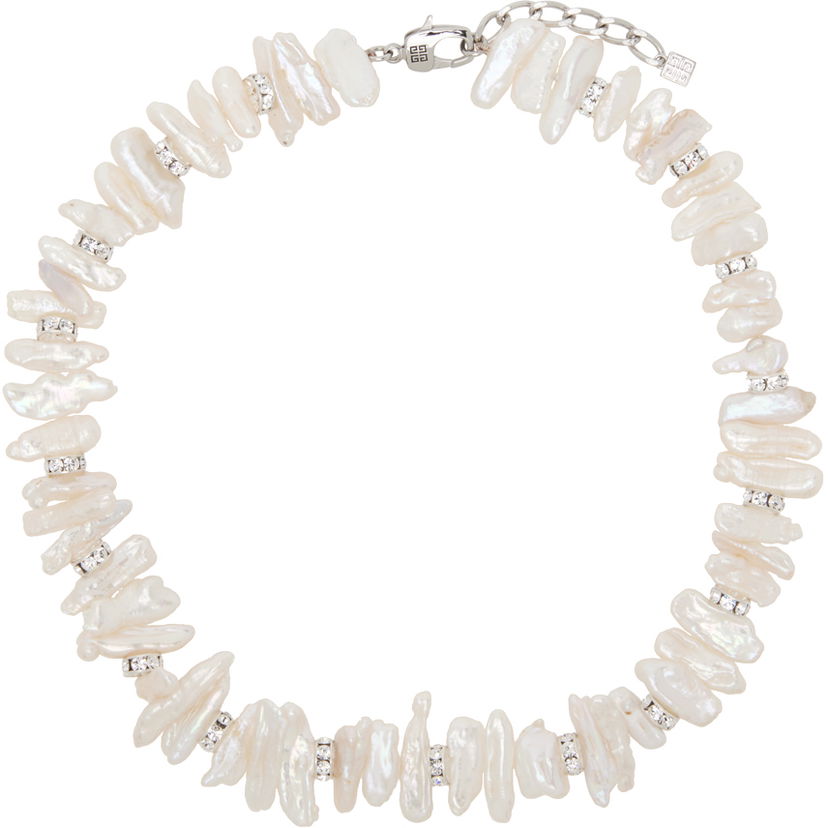 Ogrlica Givenchy Faux-Pearl Necklace Bela | BN00DPF00P132