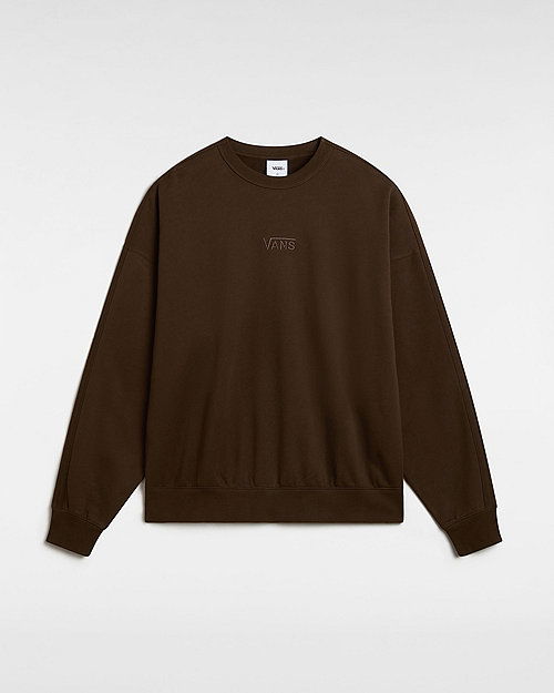 Pleteni pulover Vans Premium Logo Crew Sweatshirt Size L Rjava | VN000GBW3N1