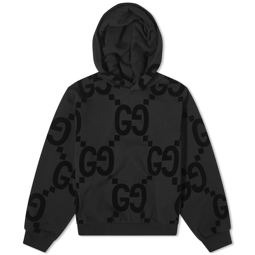 Pulover Gucci Jumbo GG Flocked Hoodie Črna | 768499-XJF37-1868