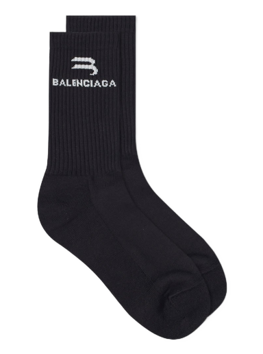 Nogavice Balenciaga Sports Logo Socks Črna | 659279-472B4-1077